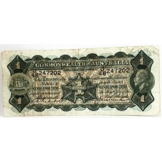 AUSTRALIA 1927 . ONE 1 POUND BANKNOTE . RIDDLE/HEATHERSHAW